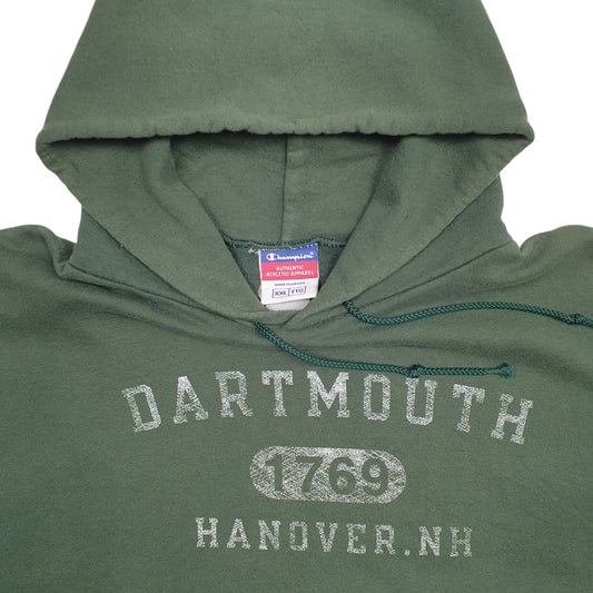 Mens Green Champion Dartmouth Spellout Hoodie Jumper