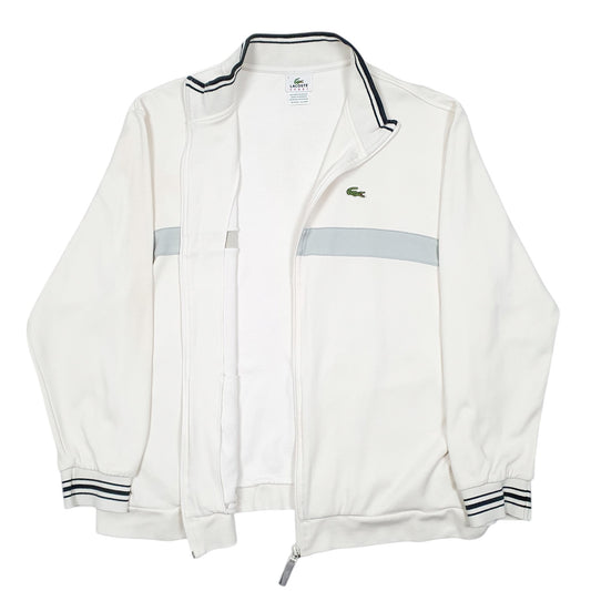 Mens Cream Lacoste Sport Full Zip Jumper