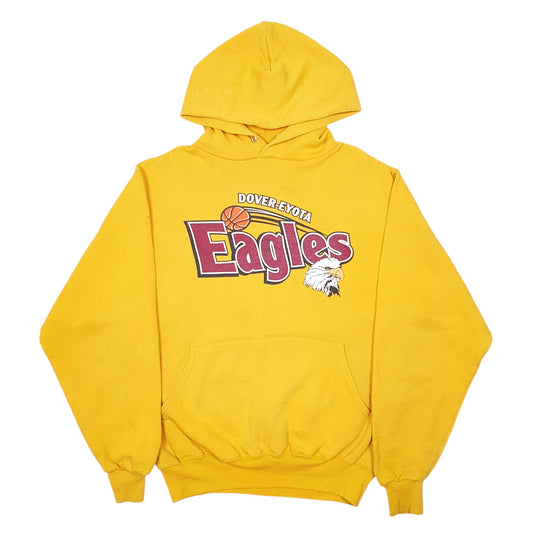 Mens Yellow Jerzees Super Sweats Eagles Basketball USA Hoodie Jumper