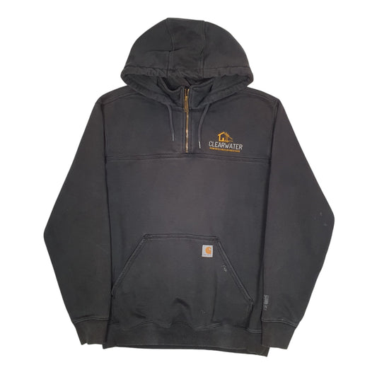 Mens Black Carhartt Quarter Zip Hoodie Jumper