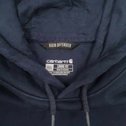 Mens Navy Carhartt Loose Fit Rain Defender Hoodie Jumper