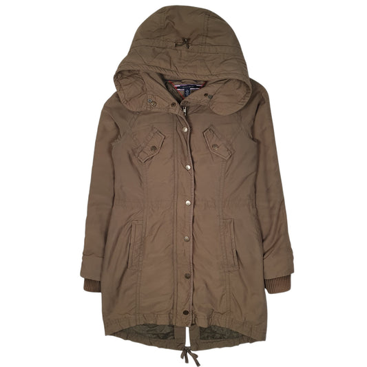 Womens Brown Tommy Hilfiger Hooded Longline Coat