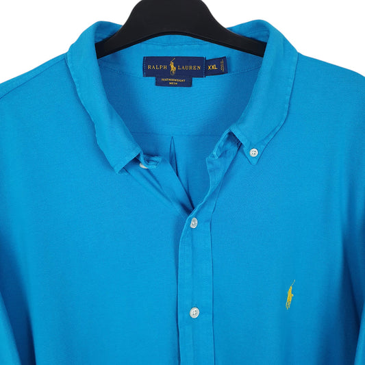 Mens Blue Ralph Lauren Featherweight Mesh Stretch Shirt