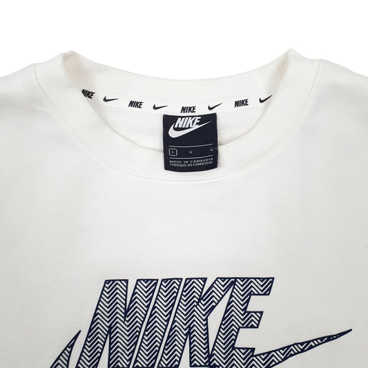 Mens White Nike Crewneck Jumper
