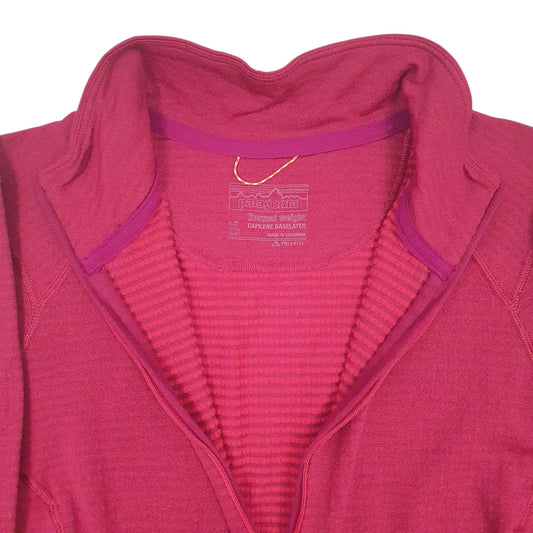 Womens Burgundy Patagonia Capilene Polar Tec Quarter Zip Jumper