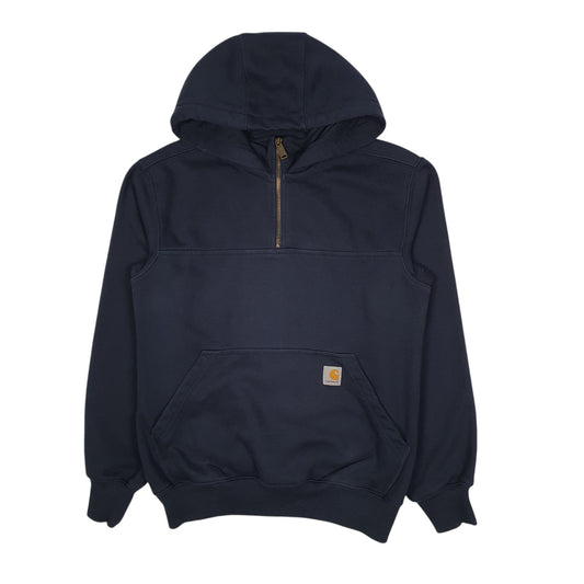 Mens Navy Carhartt Quarter Zip Hoodie Jumper