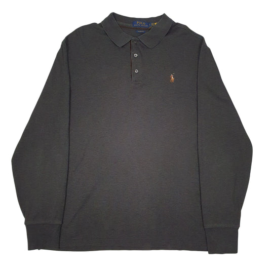 Mens Grey Polo Ralph Lauren Long Sleeve Polo Shirt