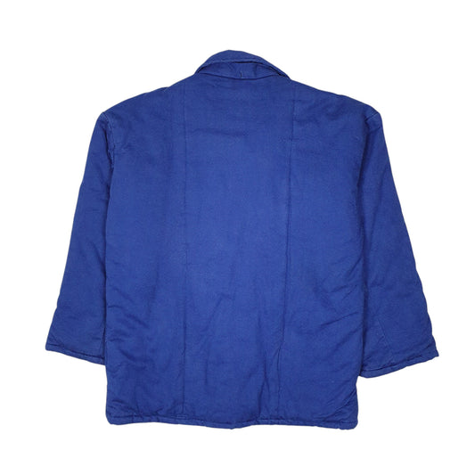 Mens Blue Planam Vintage French Workwear Padded Chore Coat