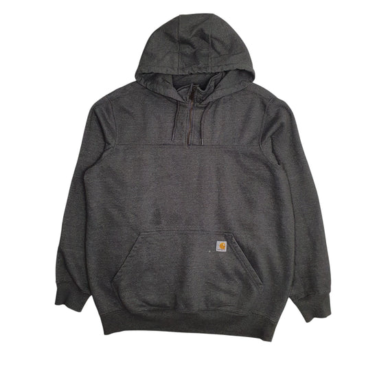 Mens Grey Carhartt Quarter Zip Hoodie Jumper