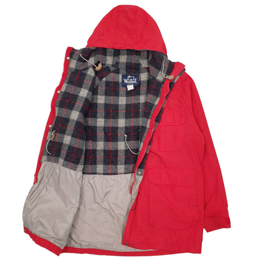Mens Red Woolrich Vintage 60s Made In USA Full Zip Coat