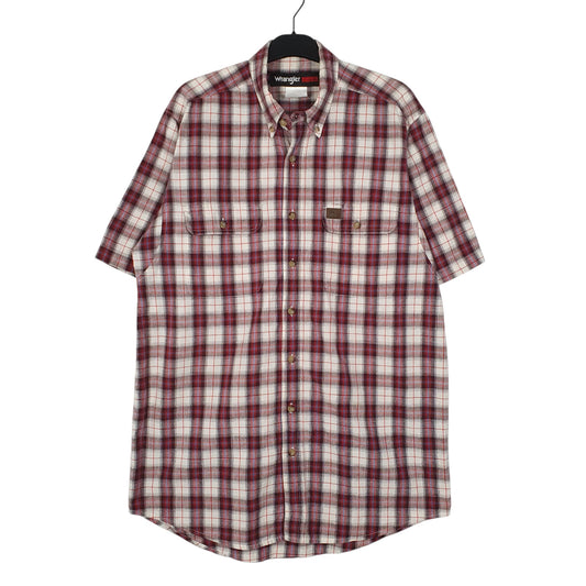 Mens Red Wrangler Riggs Workwear Short Sleeve Shirt