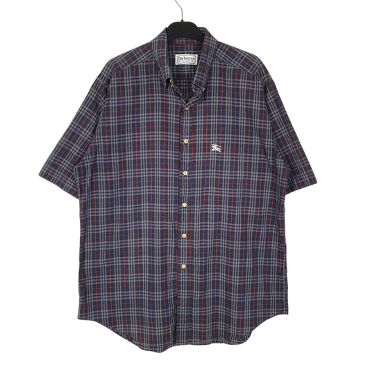 Mens Navy Burberry Vintage 90s Short Sleeve Shirt