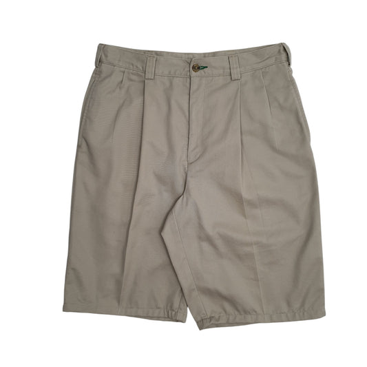Mens Beige Tommy Hilfiger Vintage 90s Double Pleated Chino Shorts