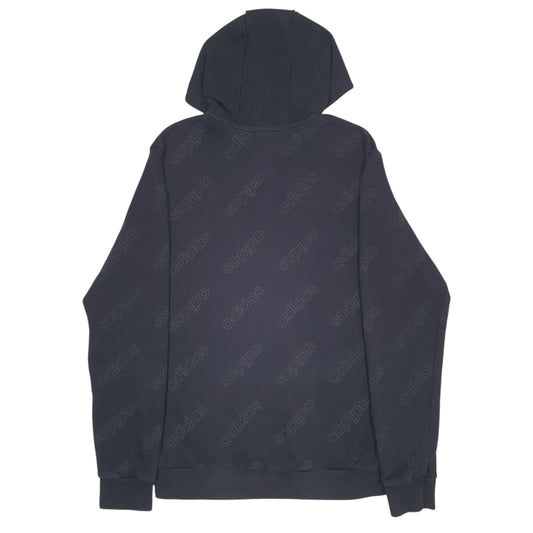 Mens Black Adidas Spellout Hoodie Jumper