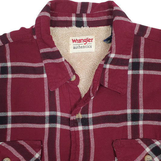 Mens Burgundy Wrangler Sherpa Lined Coat