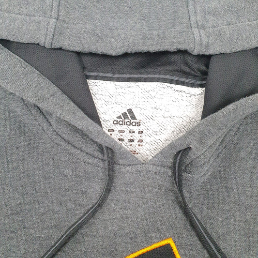 Mens Grey Adidas Spellout Hoodie Jumper