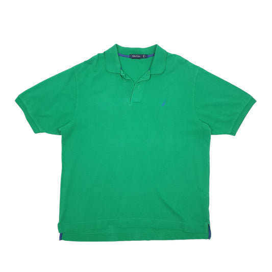 Mens Green Nautica Short Sleeve Polo Shirt