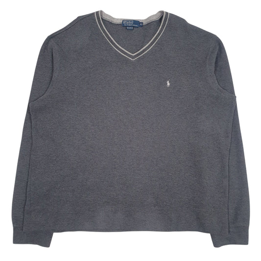 Mens Grey Polo Ralph Lauren V Neck Jumper