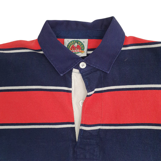 Mens Navy Barbarian Rugby Hoodie Polo Shirt