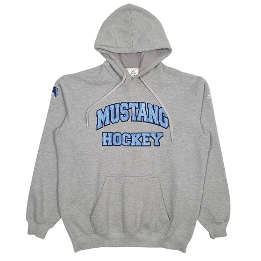 Mens Grey Adidas Mustang Hockey Hoodie Jumper