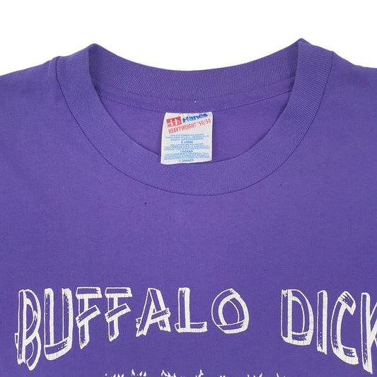 Mens Purple Hane Single Stitch Vintage 90s T Shirt