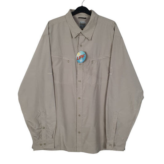 Mens Cream Columbia Sportswear Company Cowboy Ridge Long Sleeve Shirt