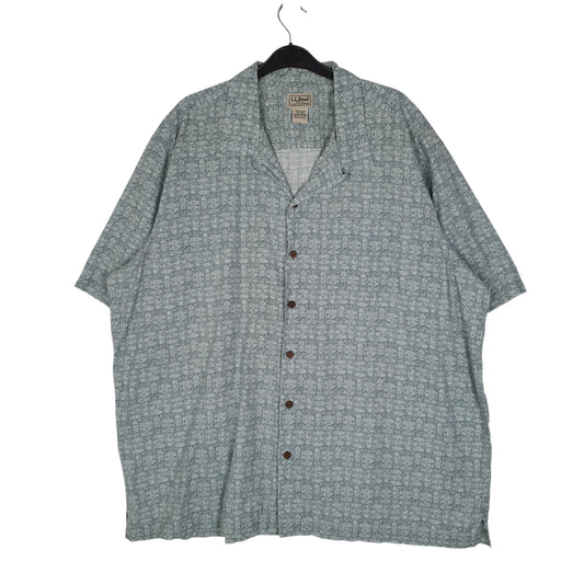 Mens Blue L.L.Bean Paisley Short Sleeve Shirt