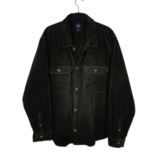 Mens Green GAP Chunky Corduroy Long Sleeve Shirt