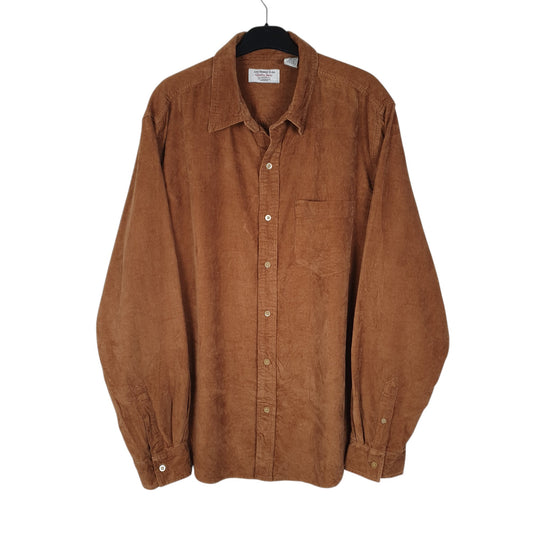 Mens Brown Levis Corduroy Long Sleeve Shirt