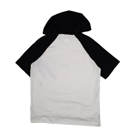 Womens White Adidas Short Sleeve Hoodie Jumper