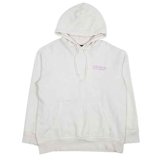 Mens White Adidas Hoodie Jumper
