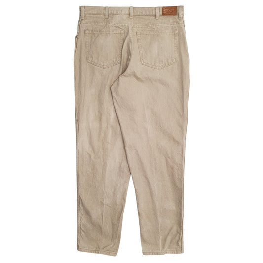 Mens Beige Landsend Vintage 90s Made In USA Jeans