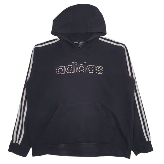 Mens Black Adidas Spellout Hoodie Jumper
