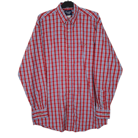 Mens Red Wrangler Classic Long Sleeve Shirt