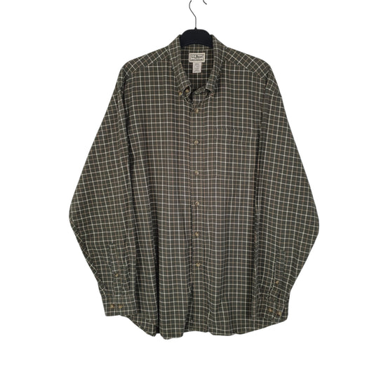Mens Green L.L.Bean Long Sleeve Shirt