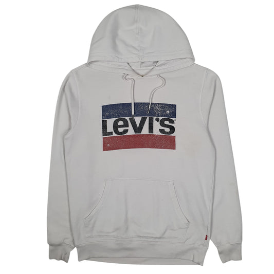 Mens White Levis Hoodie Jumper
