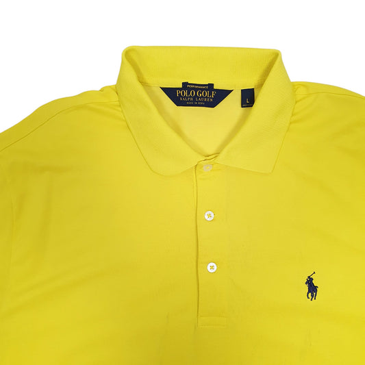 Mens Yellow Polo Ralph Lauren Golf Performance Polo Shirt