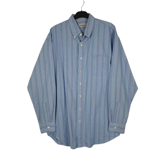 Mens Blue L.L.Bean Vintage 90s Tall Long Sleeve Shirt
