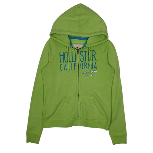 Womens Green Hollister Hoodie Full Zip Jumper