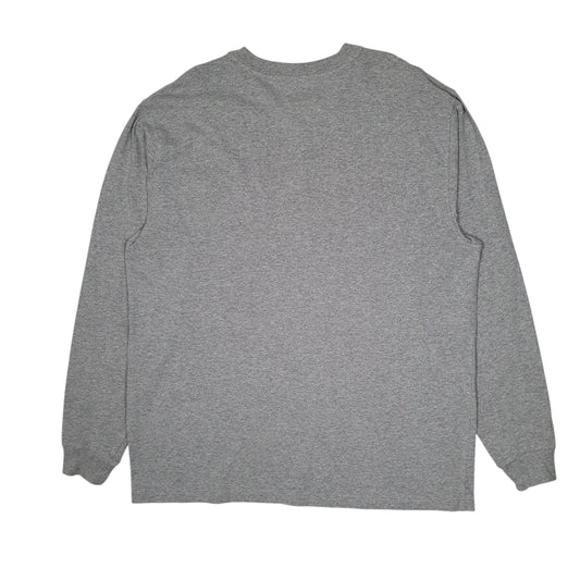 Mens Grey Carhartt Henley Crewneck T Shirt