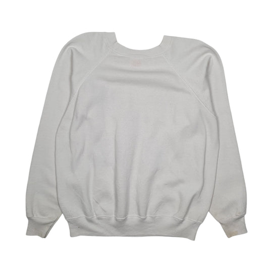 Mens White Hanes Vintage 90s Crewneck Jumper
