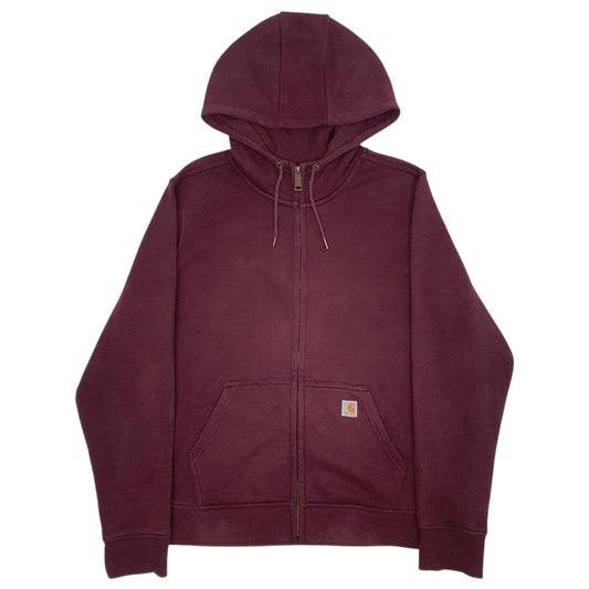 Mens Burgundy Carhartt Relaxed Fit Full Zip Jumper