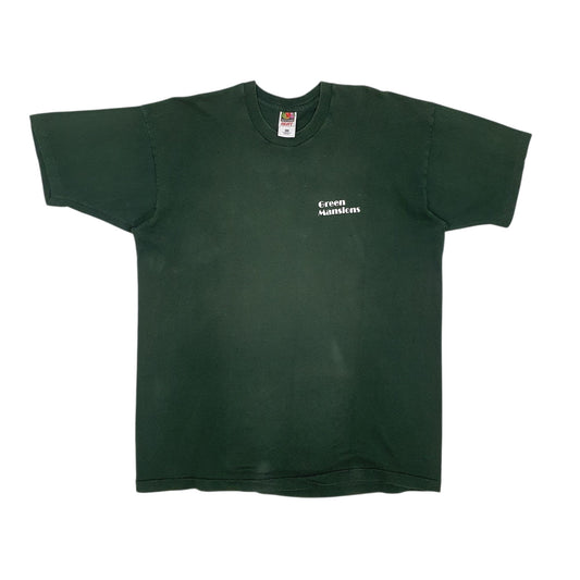 Mens Green Fruit Of The Loom Single Stitch Vintage 90s Short Sleeve T Shirt