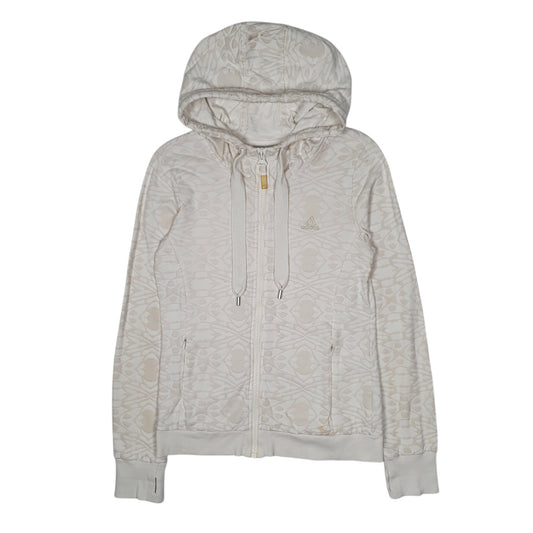 Womens White Adidas Hoodie Full Zip Jumper