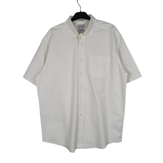 Mens White L.L.Bean Short Sleeve Shirt