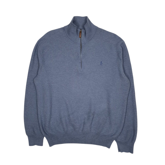 Mens Blue Polo Ralph Lauren Quarter Zip Jumper