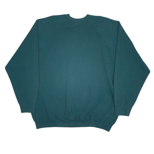 Mens Green Fruit Of The Loom Vintage 90s Made In USA Crewneck Jumper