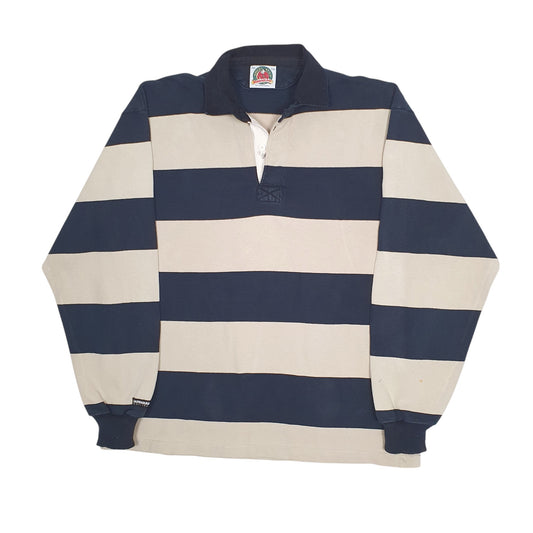 Mens Black Barbarian Rugby Long Sleeve Polo Shirt