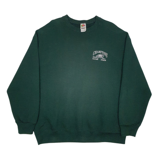 Mens Green Fruit Of The Loom Vintage 00s Philadelphia Eagles Crewneck Jumper