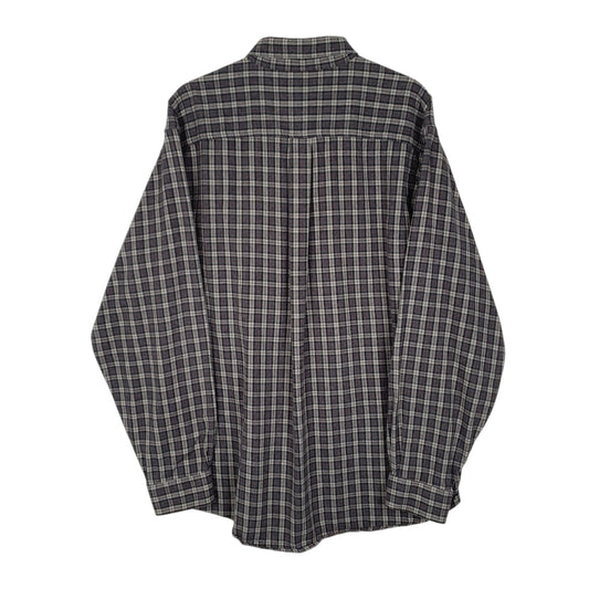 Mens Grey L.L.Bean Thick Flannel Plaid Shirt